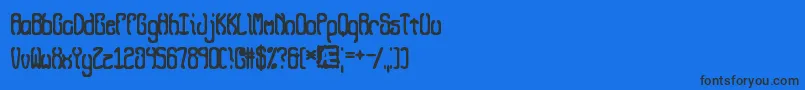 QueasyBrk Font – Black Fonts on Blue Background