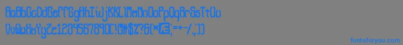 フォントQueasyBrk – 灰色の背景に青い文字