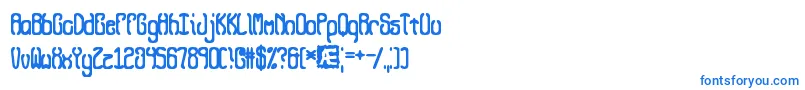 フォントQueasyBrk – 白い背景に青い文字