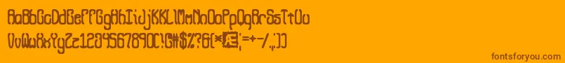 QueasyBrk Font – Brown Fonts on Orange Background