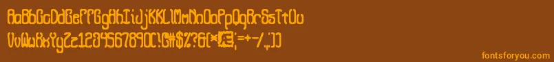 QueasyBrk Font – Orange Fonts on Brown Background