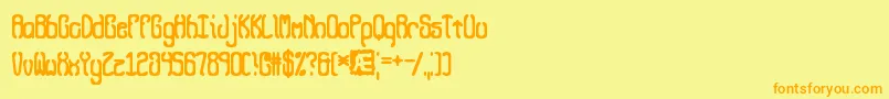 QueasyBrk Font – Orange Fonts on Yellow Background