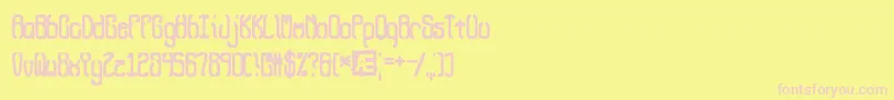 QueasyBrk Font – Pink Fonts on Yellow Background