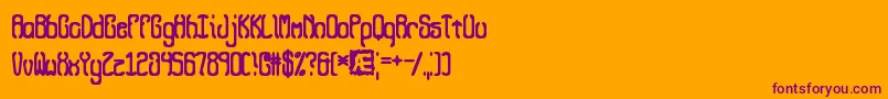 Fonte QueasyBrk – fontes roxas em um fundo laranja