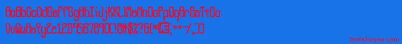フォントQueasyBrk – 赤い文字の青い背景