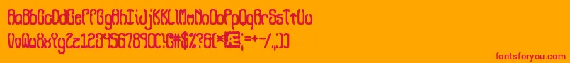 QueasyBrk Font – Red Fonts on Orange Background
