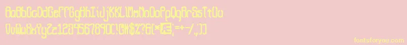 QueasyBrk-Schriftart – Gelbe Schriften auf rosa Hintergrund