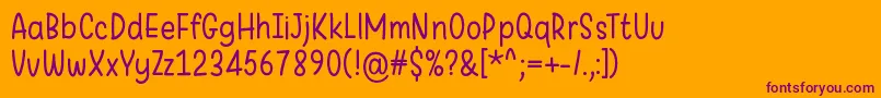 Шрифт WarungKopi – фиолетовые шрифты на оранжевом фоне