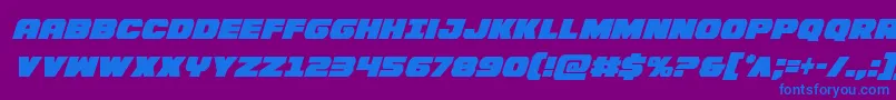 Bummercondital Font – Blue Fonts on Purple Background