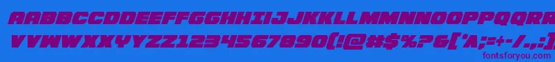 Bummercondital Font – Purple Fonts on Blue Background