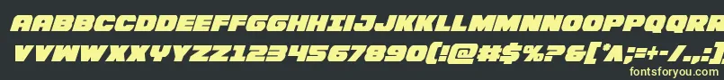 フォントBummercondital – 黒い背景に黄色の文字