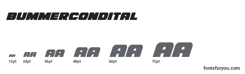 Bummercondital Font Sizes