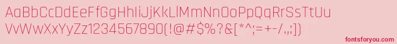 RajdhaniLight-Schriftart – Rote Schriften auf rosa Hintergrund