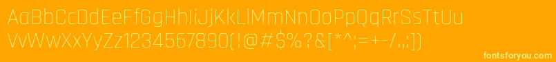 Czcionka RajdhaniLight – żółte czcionki na pomarańczowym tle