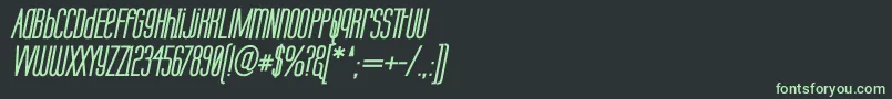 LabtopUnicaseBoldItalic Font – Green Fonts on Black Background