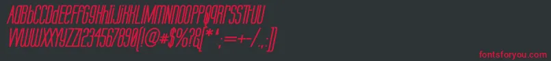 フォントLabtopUnicaseBoldItalic – 黒い背景に赤い文字