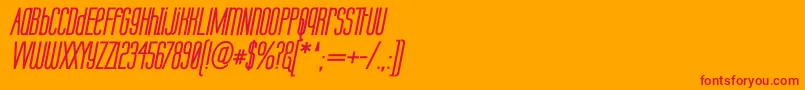 フォントLabtopUnicaseBoldItalic – オレンジの背景に赤い文字