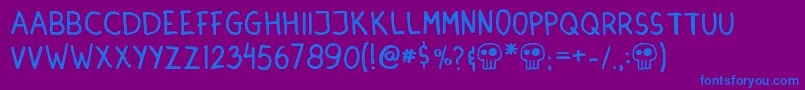 DinskiCasualHandwriting Font – Blue Fonts on Purple Background