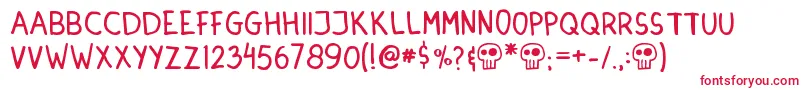 DinskiCasualHandwriting Font – Red Fonts on White Background