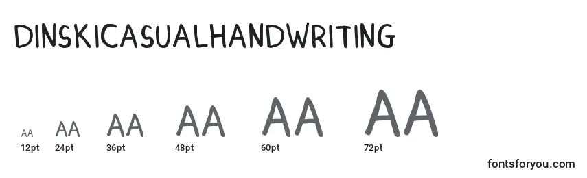 Размеры шрифта DinskiCasualHandwriting