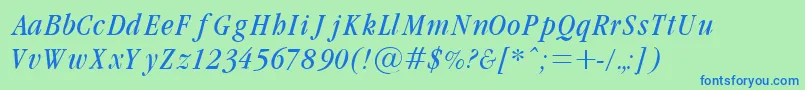 GrmndLi Font – Blue Fonts on Green Background