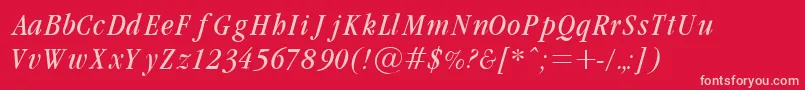 GrmndLi Font – Pink Fonts on Red Background