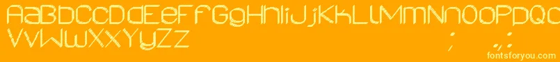 AsrelurioSt-Schriftart – Gelbe Schriften auf orangefarbenem Hintergrund