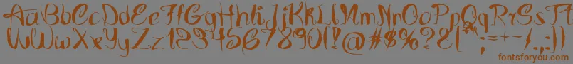 FutureIsBack-Schriftart – Braune Schriften auf grauem Hintergrund
