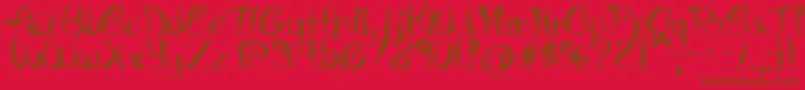 FutureIsBack-Schriftart – Braune Schriften auf rotem Hintergrund