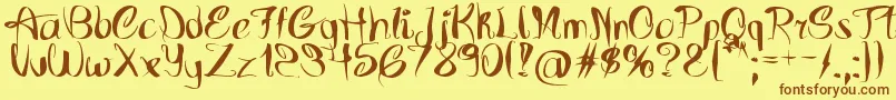 FutureIsBack Font – Brown Fonts on Yellow Background