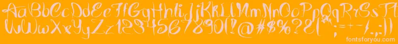 FutureIsBack-Schriftart – Rosa Schriften auf orangefarbenem Hintergrund