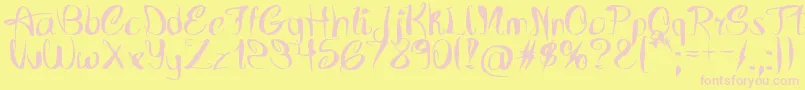 FutureIsBack Font – Pink Fonts on Yellow Background