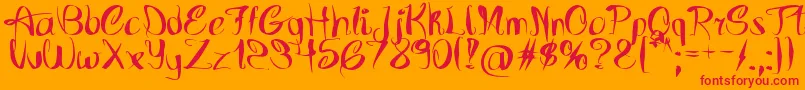 FutureIsBack-Schriftart – Rote Schriften auf orangefarbenem Hintergrund