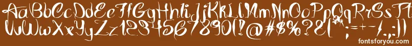 フォントFutureIsBack – 茶色の背景に白い文字