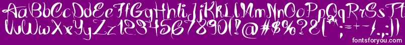 FutureIsBack-Schriftart – Weiße Schriften auf violettem Hintergrund