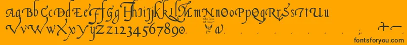 ItalianCursive16thCentury-Schriftart – Schwarze Schriften auf orangefarbenem Hintergrund