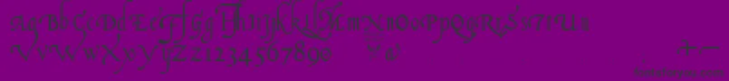 ItalianCursive16thCentury-Schriftart – Schwarze Schriften auf violettem Hintergrund