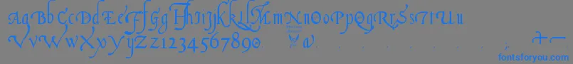 ItalianCursive16thCentury Font – Blue Fonts on Gray Background