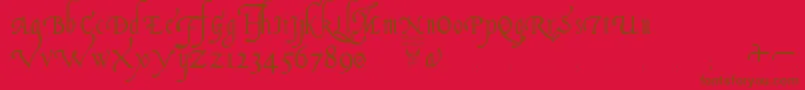 ItalianCursive16thCentury Font – Brown Fonts on Red Background