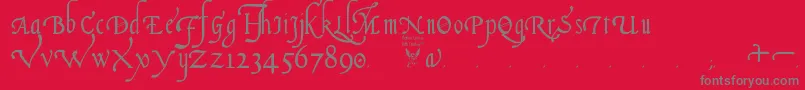 Police ItalianCursive16thCentury – polices grises sur fond rouge