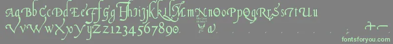 ItalianCursive16thCentury Font – Green Fonts on Gray Background