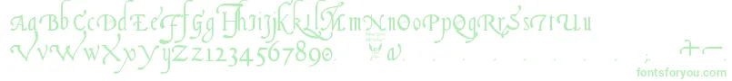 ItalianCursive16thCentury Font – Green Fonts on White Background
