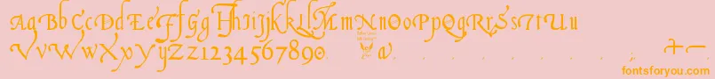 ItalianCursive16thCentury Font – Orange Fonts on Pink Background