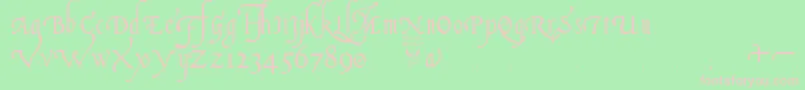 ItalianCursive16thCentury Font – Pink Fonts on Green Background