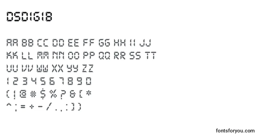 Шрифт DsDigib – алфавит, цифры, специальные символы