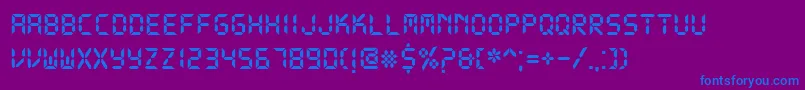 フォントDsDigib – 紫色の背景に青い文字