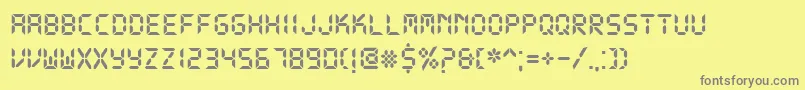 DsDigib-fontti – harmaat kirjasimet keltaisella taustalla