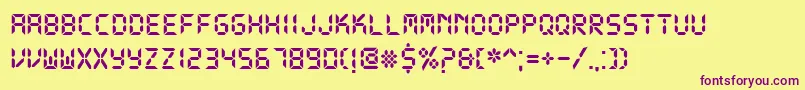 Шрифт DsDigib – фиолетовые шрифты на жёлтом фоне