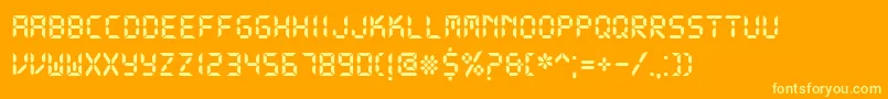Шрифт DsDigib – жёлтые шрифты на оранжевом фоне