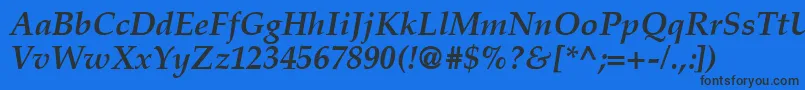 Шрифт CriteriaSsiBoldItalic – чёрные шрифты на синем фоне